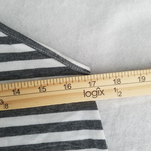 Striped V-Neck Spaghetti Strap A-Line Maxi Dress, Size S - Picture 7 of 8